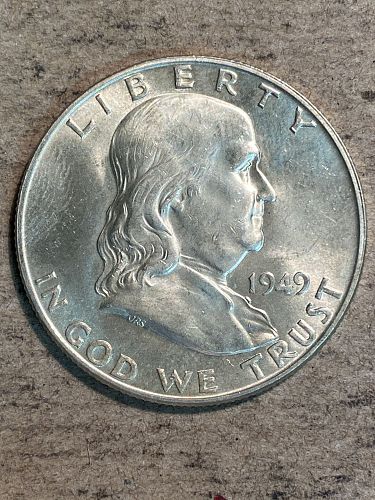 1949-D Franklin Silver Half Dollar MS64 FBL(Tray)