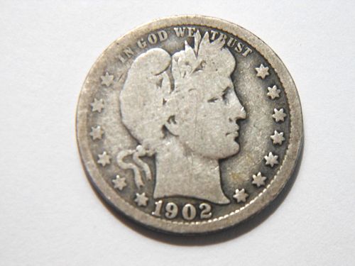 1902-P Silver Barber Quarter