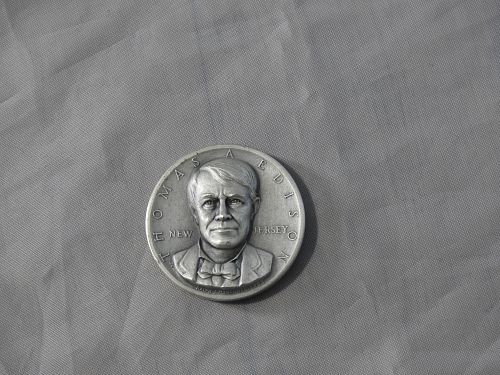 Thomas A Edison .999 PURE Silver  The most famous and prolific inventor  of all time