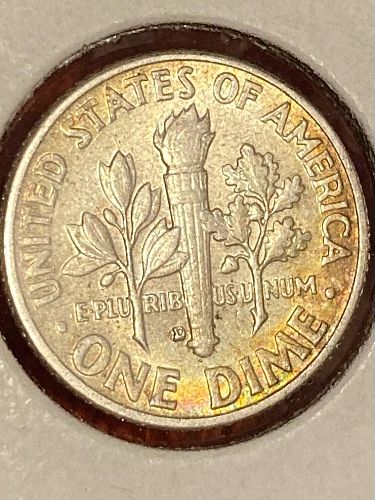 1959-D Roosevelt Dime - 90% silver RPM ERROR D/D and pleasant toning