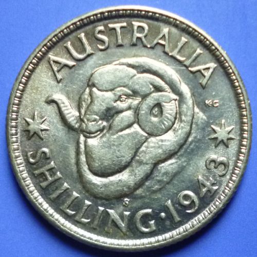 Australia Shilling 1943 S KM# 39 Silver