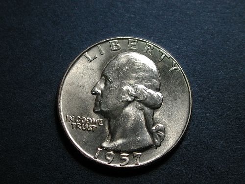 1957d Washington Quarter NICE BLAST WHITE