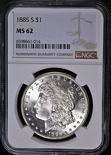 1885-S Morgan Dollar MS-62 NGC, (200573)