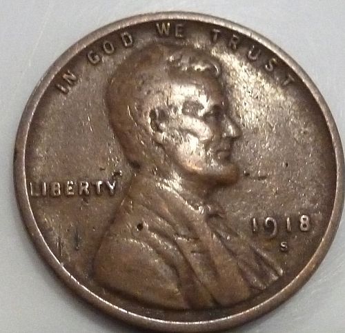 1918-S VERY Fine Lincoln Wheat Cent ( # 110-12)