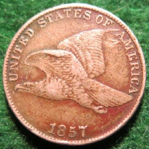 1857 US FLYING EAGLE CENT EF+