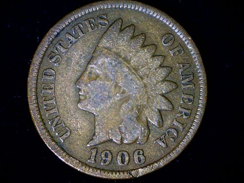 USA	KM 90a	Cent	Indian Head	1906		GD6 / VG10