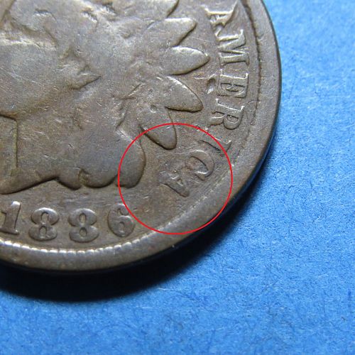 1886 TYPE 2 ~  INDIAN HEAD CENT  COMB SHIP ~ LOT D609