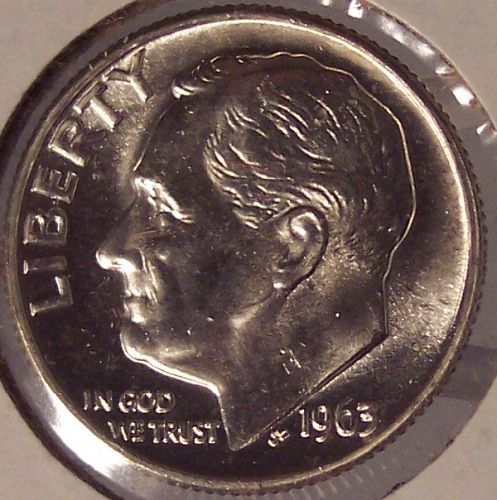 1963 Silver Roosevelt Dime GEM BU #01093