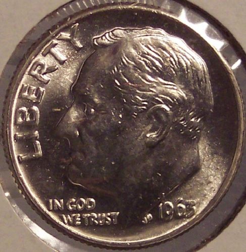 1963 Silver Roosevelt Dime GEM BU #01093