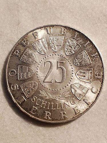 1957 Austria 25 schilling coin