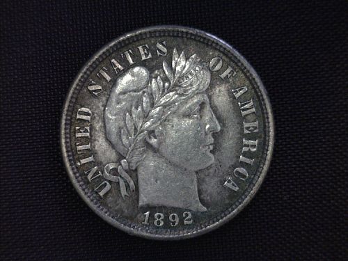 USA	KM 113	10 Cents	Barber	1892		AU 55