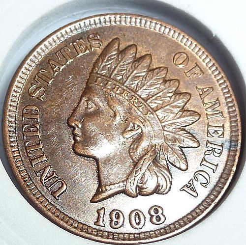 1908 BU RED  Indian Cent Grades ( 200-D )
