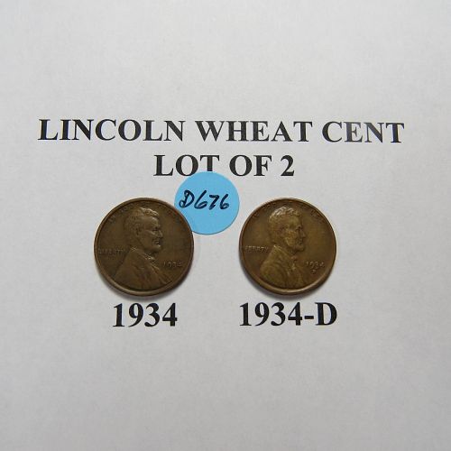 1934-P & 1934-D LINCOLN WHEAT CENTS (LOT OF 2 CENTS) LOT D676