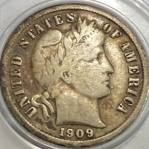 1909-S Grades VERY FINE Barber Dime (138 )