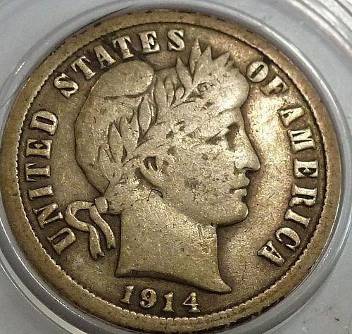 1914-P Grades VERY FINE Barber Dime (113 )
