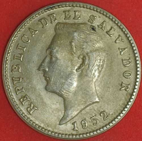 1952 El Salvador 10 Centavos AU