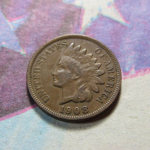 1908 INDIAN HEAD CENT ~ (PARTIAL LIBERTY)  COMB SHIP ~ LOT D718