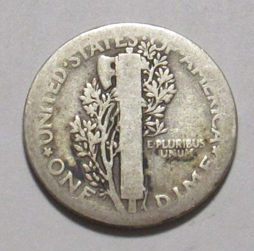 1917 P Mercury Dime in circulated condition