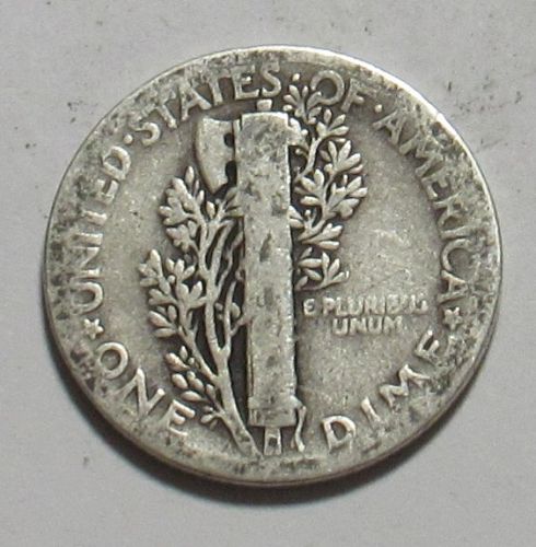 1927 P Mercury Dime in circulated condition