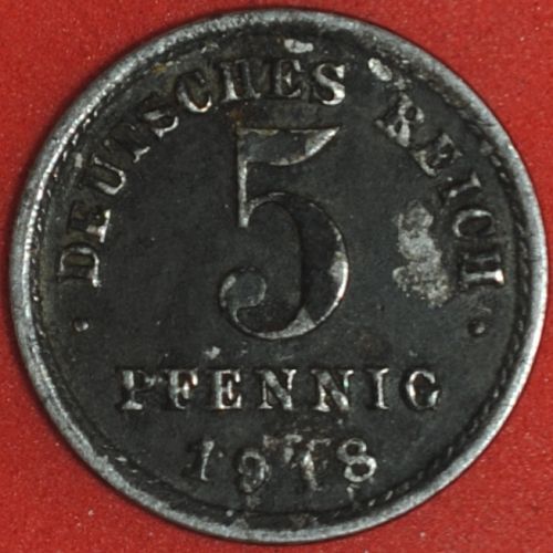 1918E Germany/Empire 5 Pfennig XF