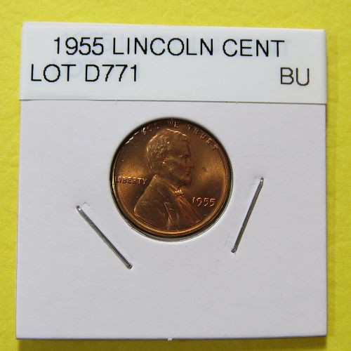 1955  LINCOLN WHEAT CENT  - BU - UNCIRCULATED -  LOT D771