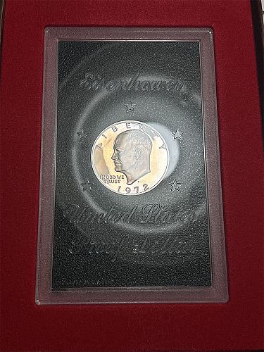 1972 S Eisenhower Dollars : Silver Clad Silver Proof DCAM. S-6