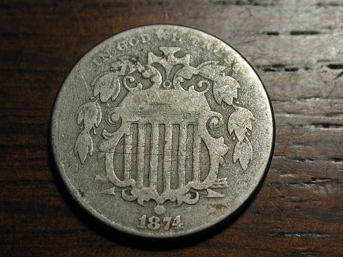 1874 Shield  Nickel Nice