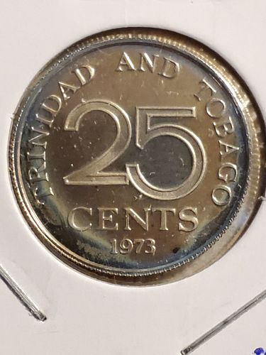 1973 Trinidad & Tobago 25 Cents Proof Coin
