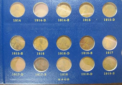 1909 to 1974 Partial Lincoln Cent Set, 175 Coins in circulated condition