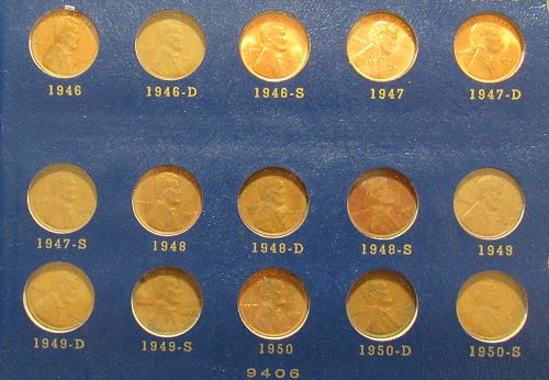 1909 to 1974 Partial Lincoln Cent Set, 175 Coins in circulated condition