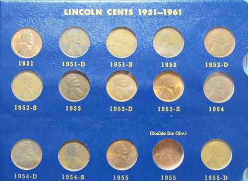 1909 to 1974 Partial Lincoln Cent Set, 175 Coins in circulated condition