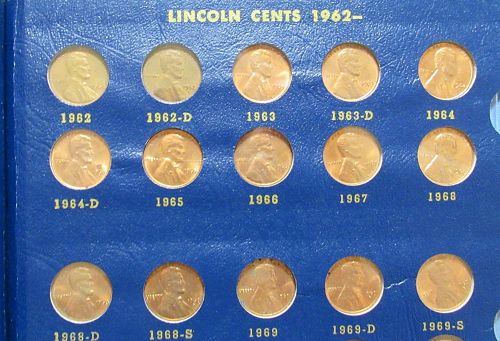 1909 to 1974 Partial Lincoln Cent Set, 175 Coins in circulated condition