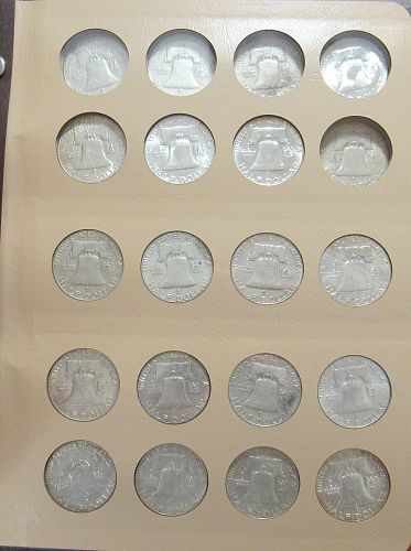 1948 to 1963 Complete Franklin Half Dollar Set in circulated condition
