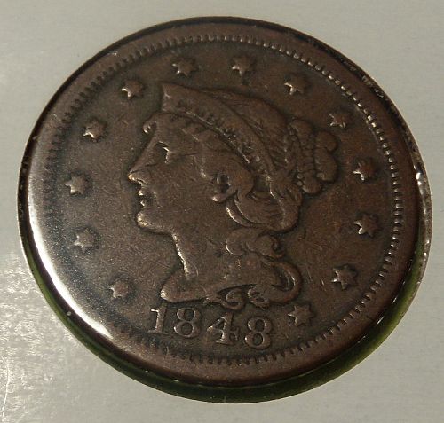 1848 Large Cent  F15  #1-1848-2