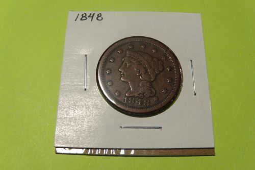 1848 Large Cent  F15  #1-1848-2