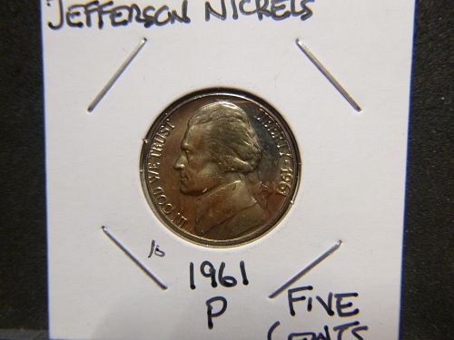 1961 P Jefferson Nickels