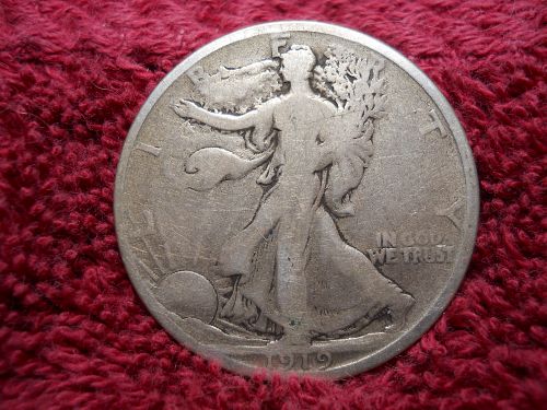 1919-D Walking Liberty Half Dollar. VG Obverse Good Reverse. Original Surfaces.1