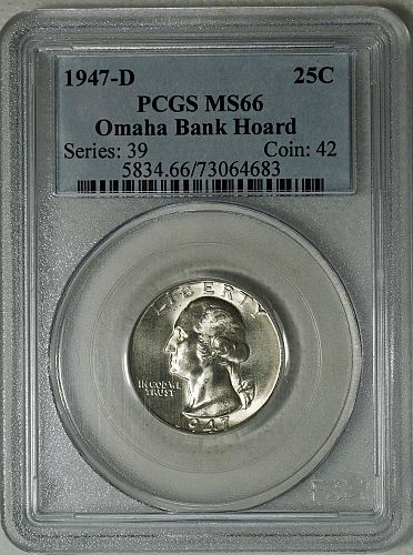 1947 D Washington Quarter --- Omaha Bank Hoard