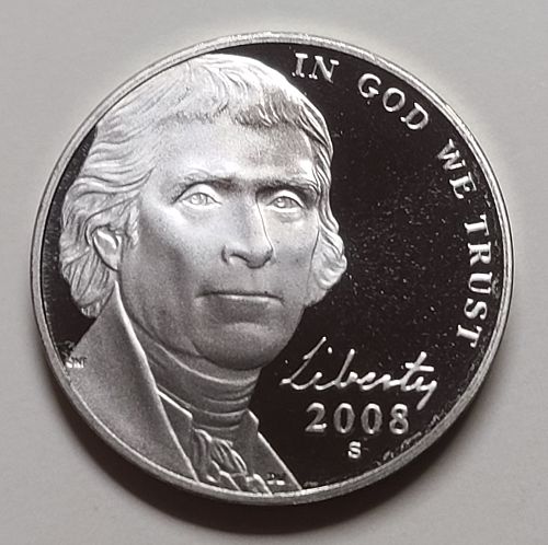 2008-S Jefferson Nickel Proof-65 (GEM) Full Steps=6 SHARP STRIKE!
