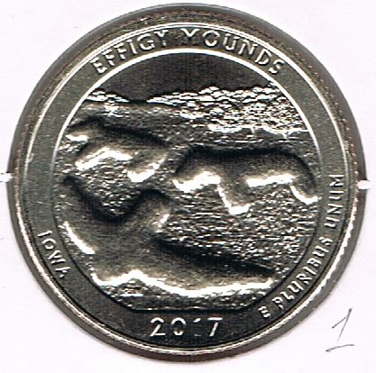 25 Cents / Quarter Effigy Mounds National Monument, Iowa, 2017 D