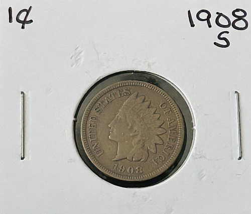 1908 S Indian Head Cent Small Cent