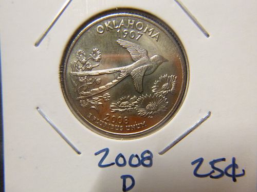 2008 D Oklahoma 50 States and Territories Quarters