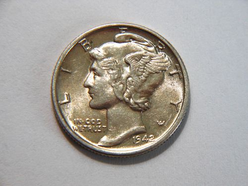1942-P Silver Mercury Dime