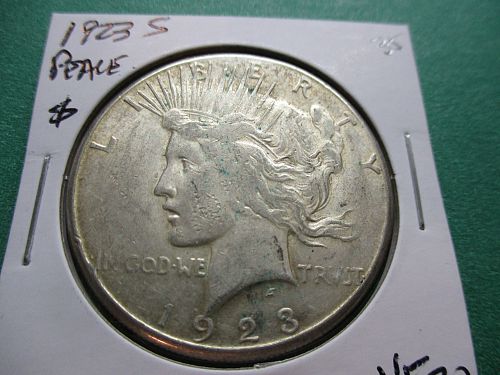 1923-S  VF20 Peace Dollar.  Item: DP 23S-10.