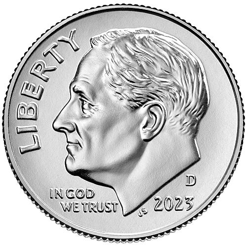 2023-D 10 Cents - Roosevelt Dime - Uncirculated from Mint Roll