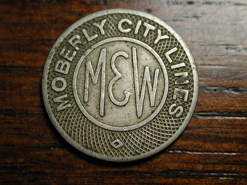 Moberly City Lines bus token NICE