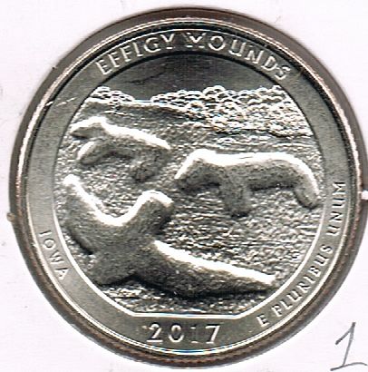 25 Cents / Quarter Effigy Mounds National Monument, Iowa, 2017 P