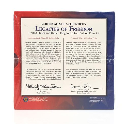 2003 2-Coin Legacies of Freedom Silver Coin Set