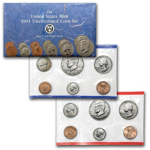 1991 US Mint Uncirculated Coin Set P & D (U91) 10-Coin Set