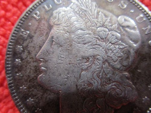 1921 Morgan Dollar with Chopmarks